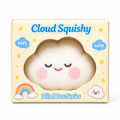 White Cloud Squishy plush toy on white background